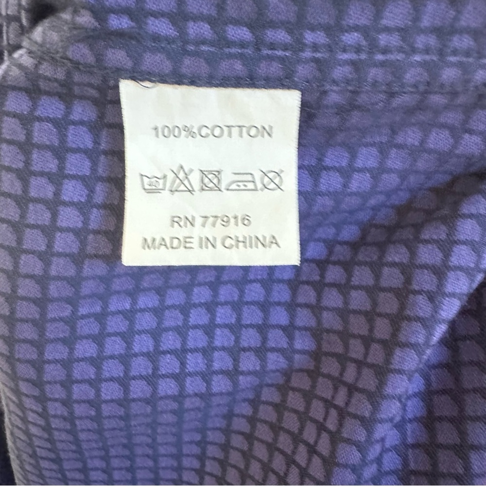 English Laundry Purple & Blue Checkered Cotton Long Sleeve Dress Shirt Sz 19 EUC - Picture 16 of 16